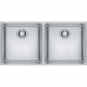 Fregadero doble instalacion FRANKE MRX 220-40-40 CUBETA MARIS. 127.0531.914. Dos cubetas. Acabado acero. Para mueble de 90